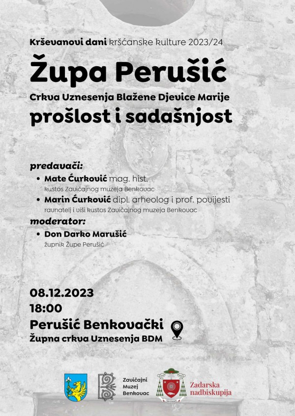 Javno predavanje: "Župa Perušić – Crkva Uznesenja BDM – prošlost i sadašnjost"